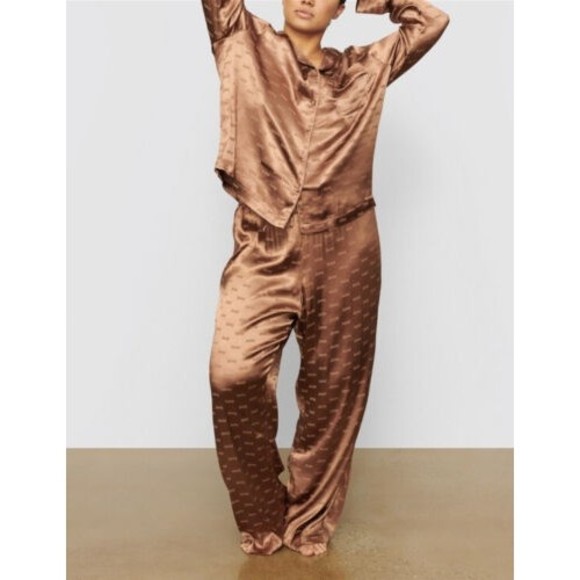 SKIMS Other - SKIMS Pajamas Women’s X-Small XS Nude NWT Jacquard Sleep Set Logo Comfort Cozy